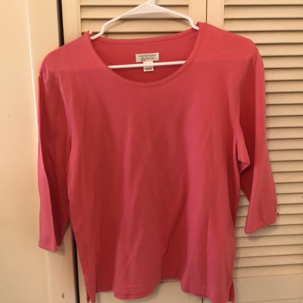 Christopher Banks Coral 3/4 tee